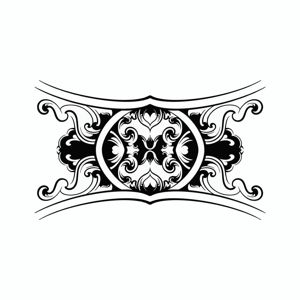 conception tribale de mandala polynésien, ornement de vecteur de modèle de style de tatouage hawaïen géométrique en noir et blanc