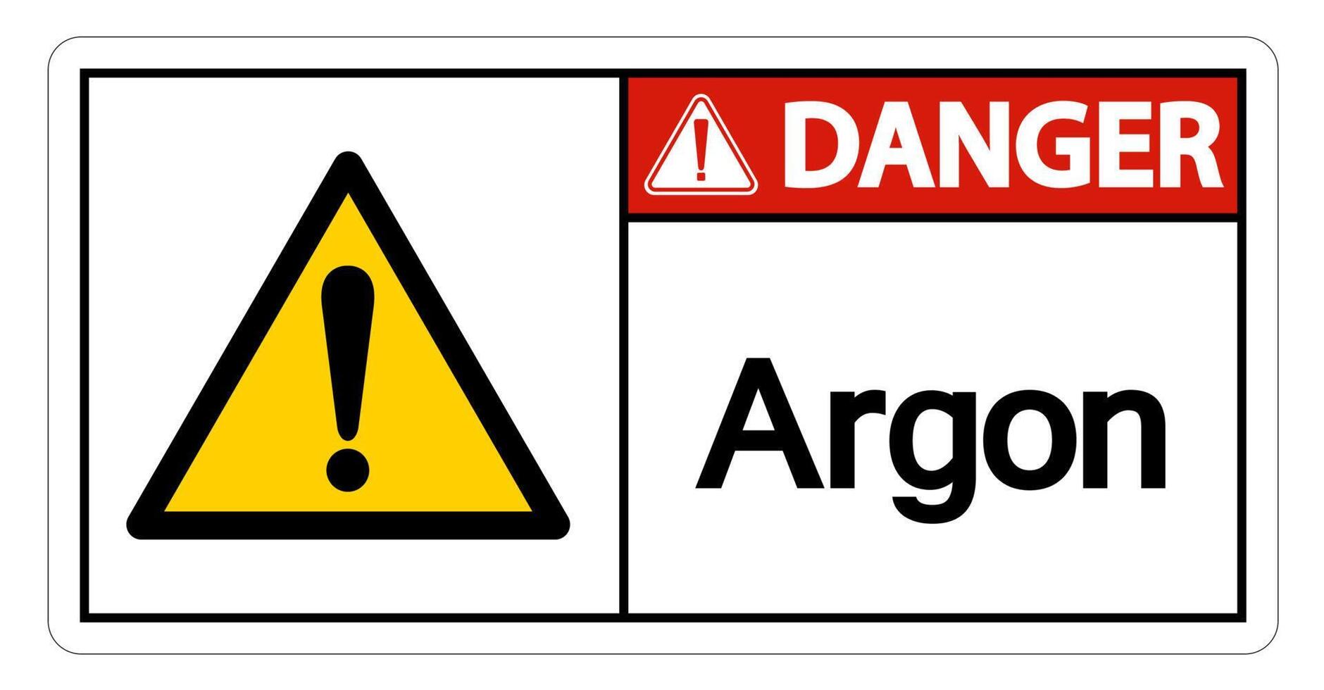 Signe de symbole d'argon de danger sur le fond blanc vecteur