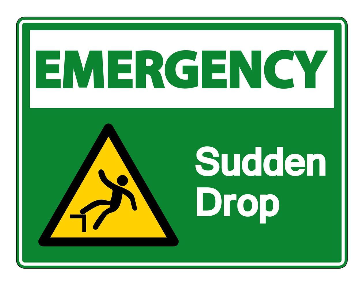 Signe de symbole de chute soudaine d'urgence sur fond blanc, illustration vectorielle vecteur