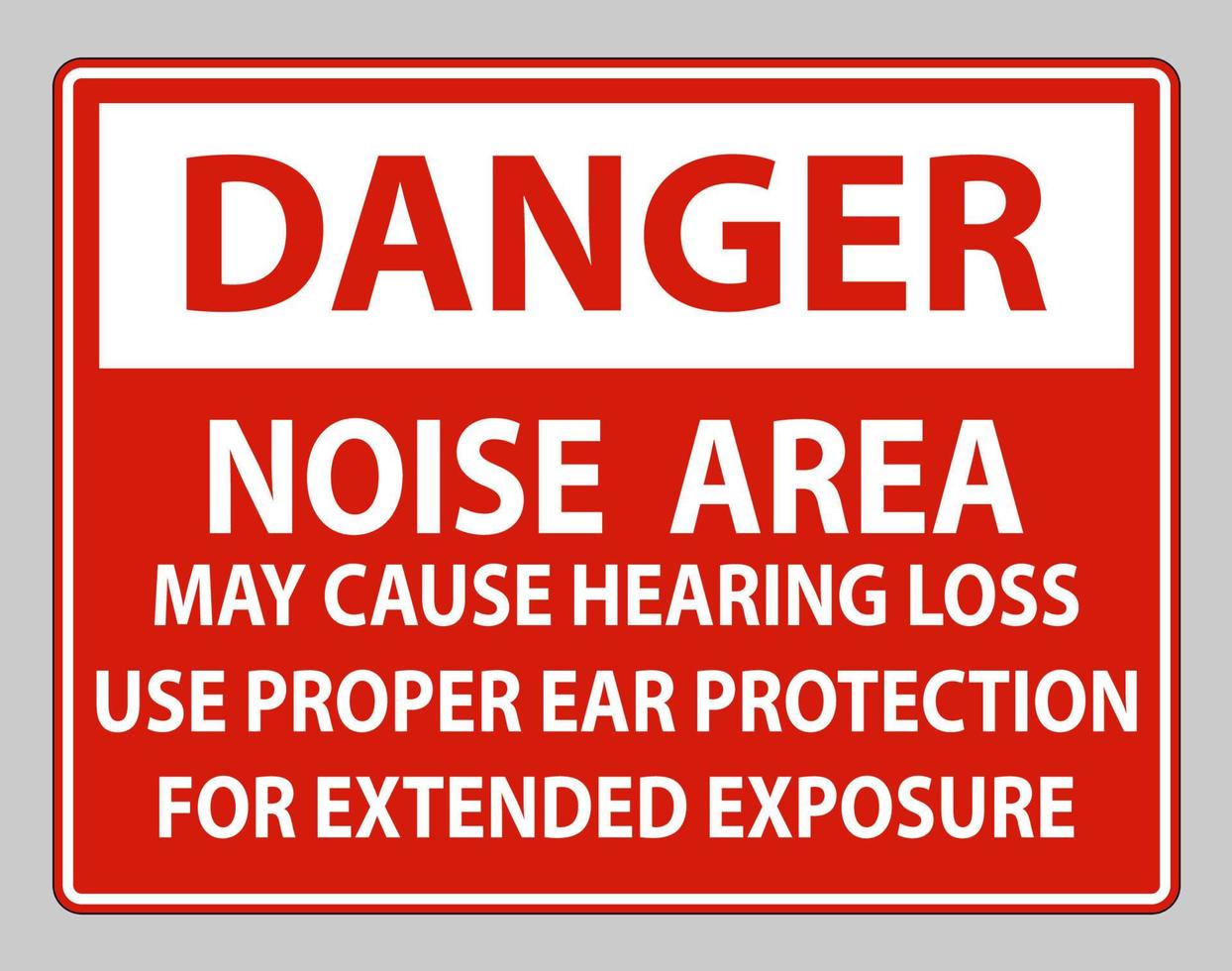 signe de danger EPI, la zone de bruit peut provoquer une perte auditive, utilisez une protection auditive appropriée pour une exposition prolongée vecteur