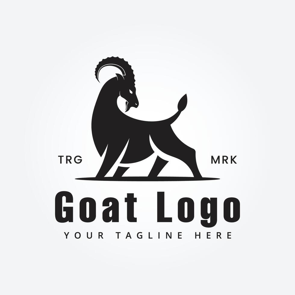 Montagne chèvre logo vecteur illustration conception