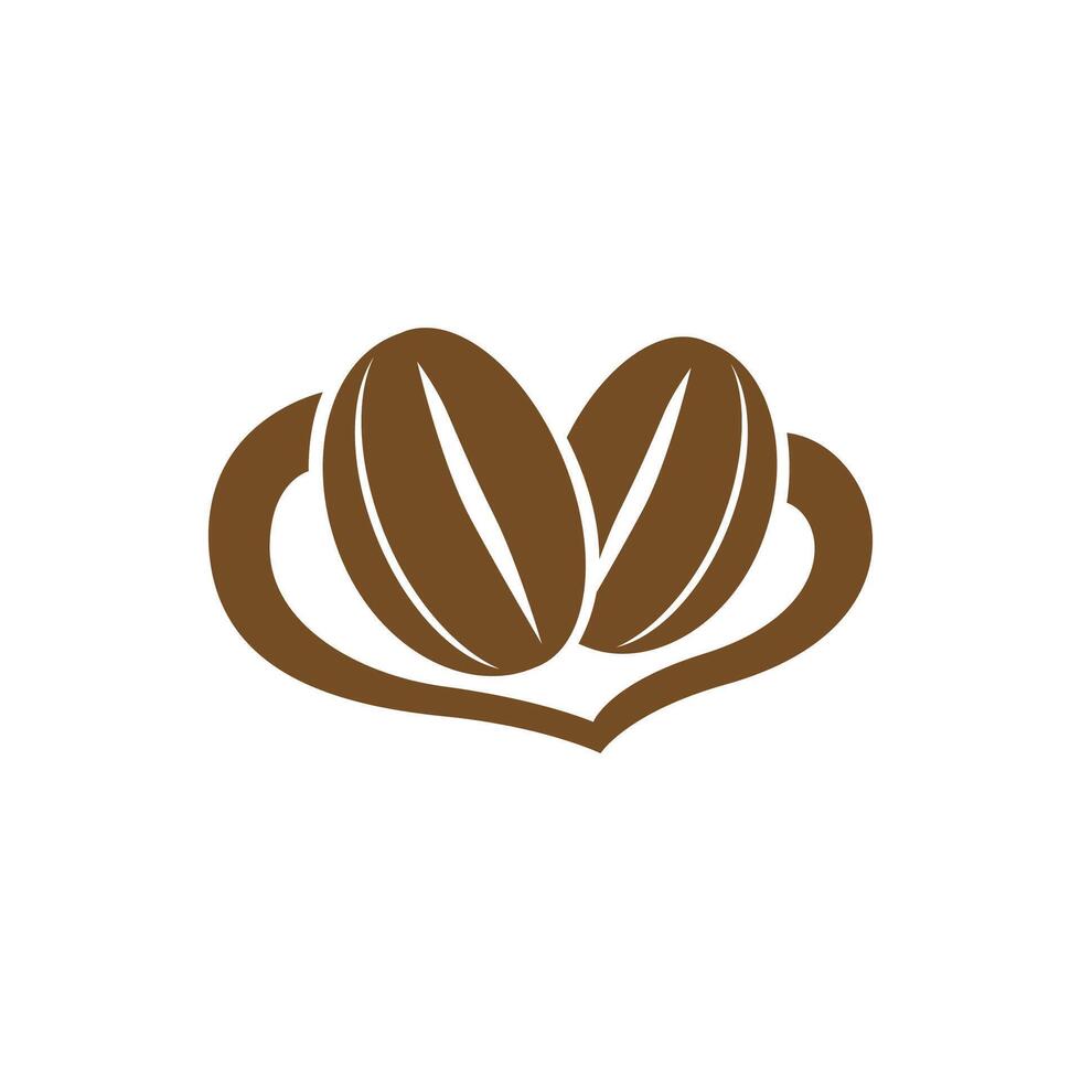l'amour café des haricots cœur abstrait logo vecteur illustration