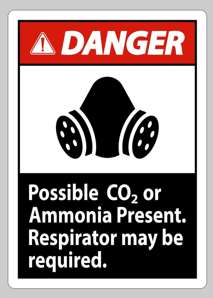 signe de danger ppe possible présence de co2 ou d'ammoniaque, un respirateur peut être nécessaire vecteur