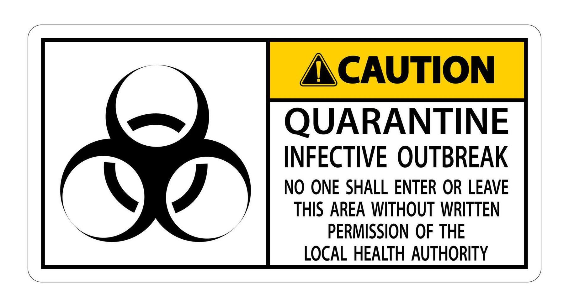 Attention, quarantaine, signe d'épidémie infectieuse, isoler sur fond transparent, illustration vectorielle vecteur