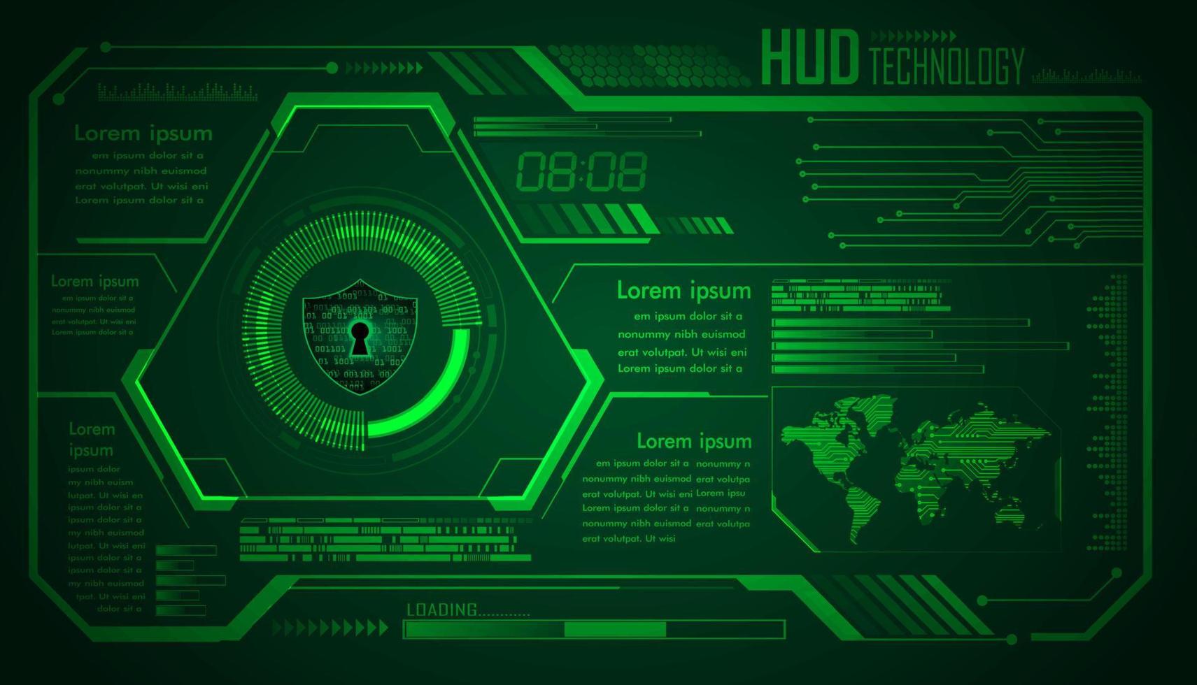 arrière-plan du concept de technologie future du circuit cyber hud vecteur
