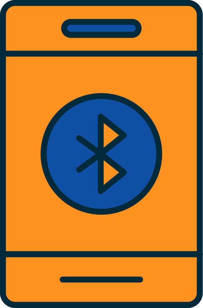 Bluetooth ligne rempli deux couleurs icône vecteur