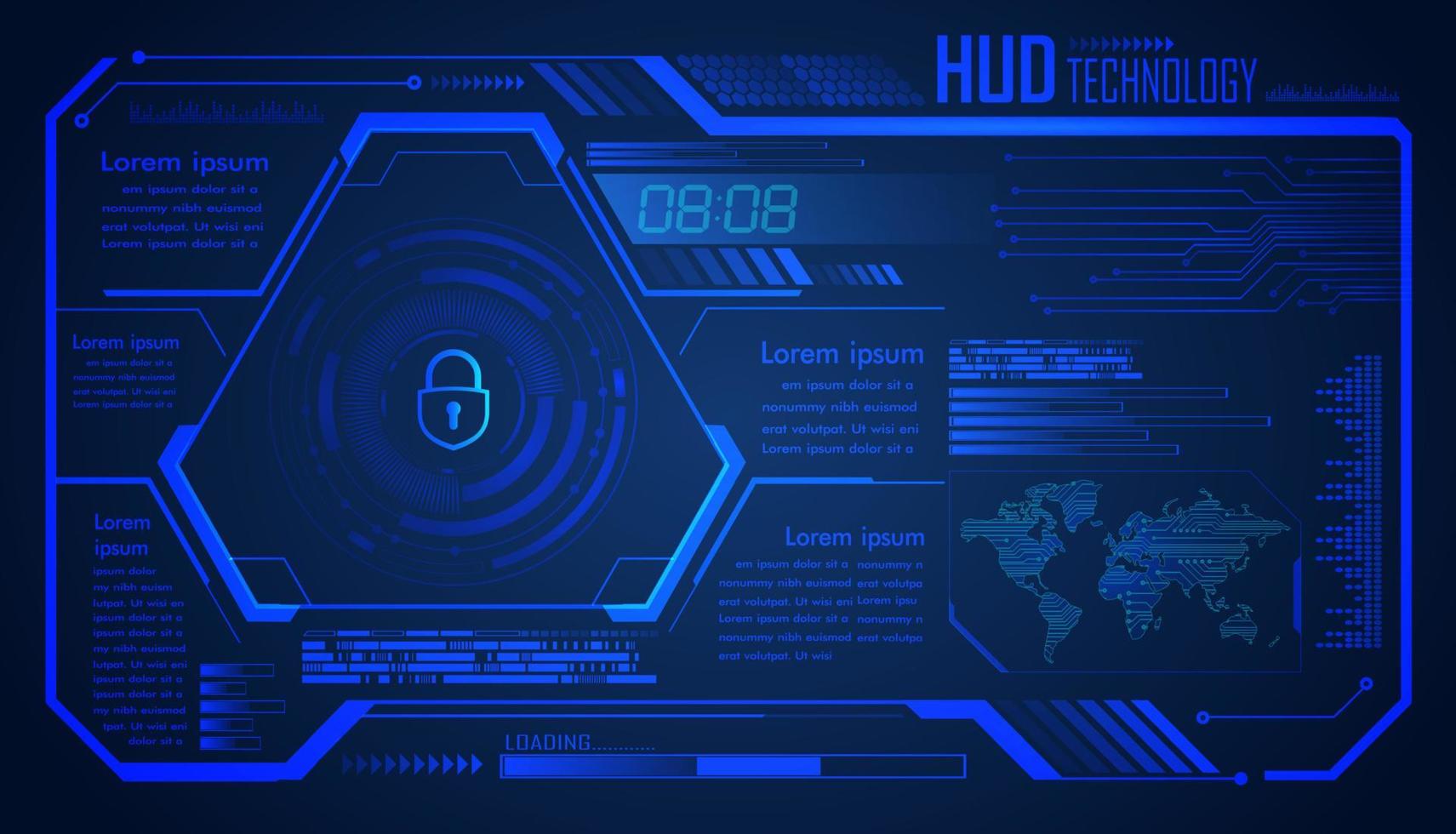 arrière-plan du concept de technologie future du circuit cyber hud vecteur