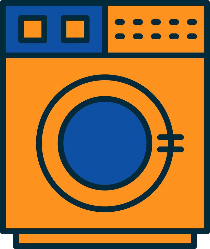 la lessive machine ligne rempli deux couleurs icône vecteur
