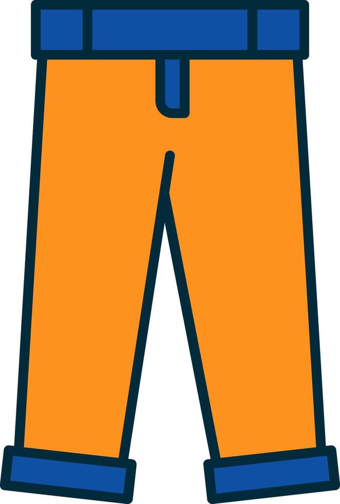 un pantalon ligne rempli deux couleurs icône vecteur