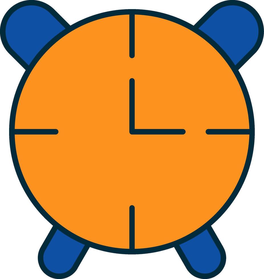 alarme l'horloge ligne rempli deux couleurs icône vecteur