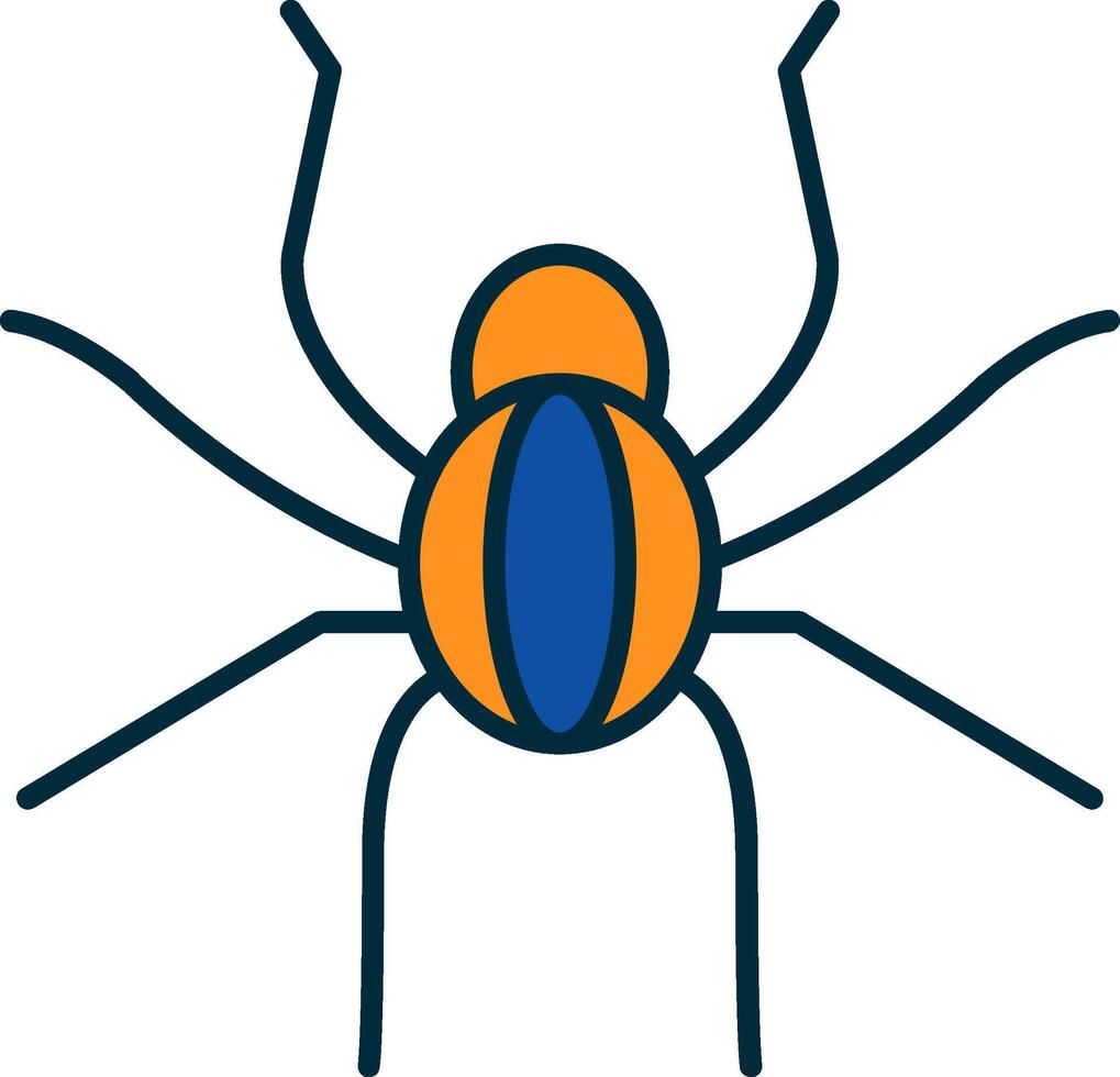 araignée ligne rempli deux couleurs icône vecteur
