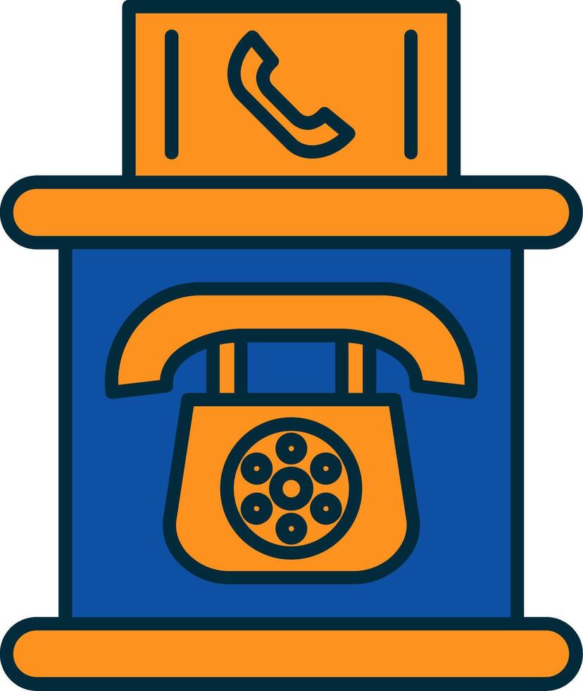 Téléphone cabine ligne rempli deux couleurs icône vecteur