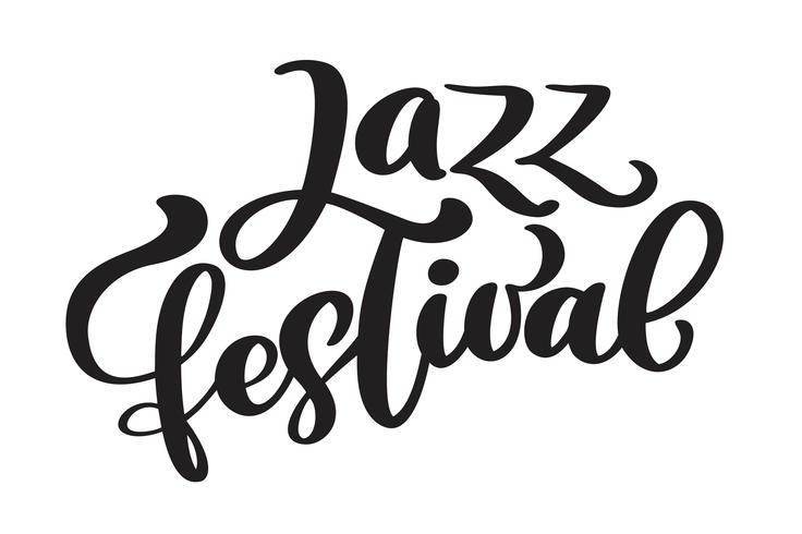 Festival de jazz calligraphie moderne citation musique vecteur