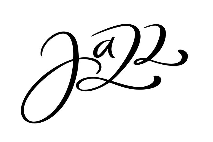 Citation de musique de calligraphie moderne jazz. Saisonnier main écrit le texte de lettrage, isolé sur fond blanc. Phrase illustration vectorielle vecteur