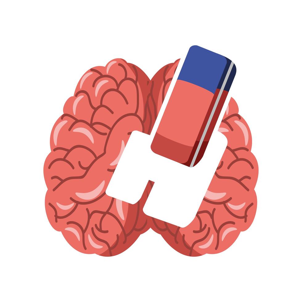 gomme à effacer cerveau humain vecteur