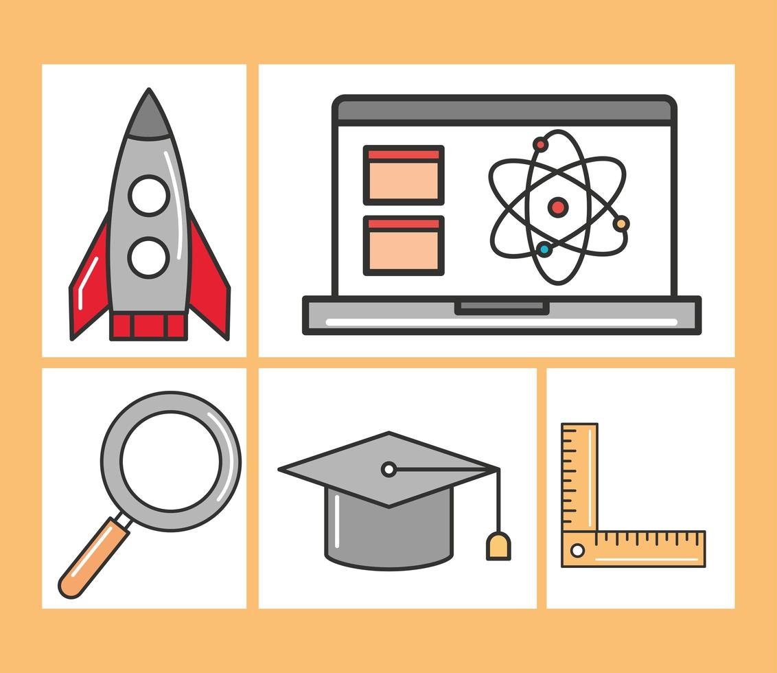 connaissance de l'éducation en ligne vecteur