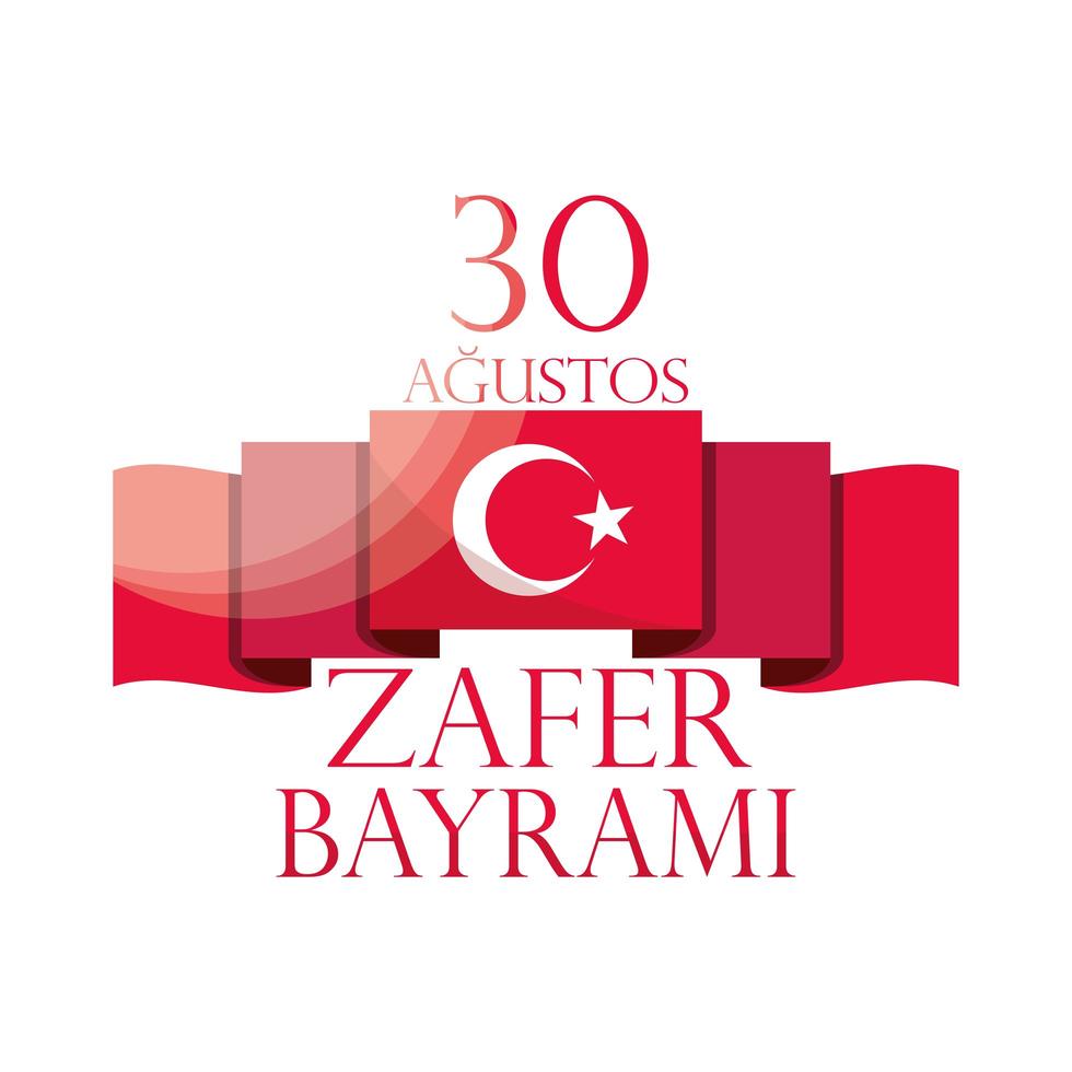 30 août zafer bayrami dinde vecteur