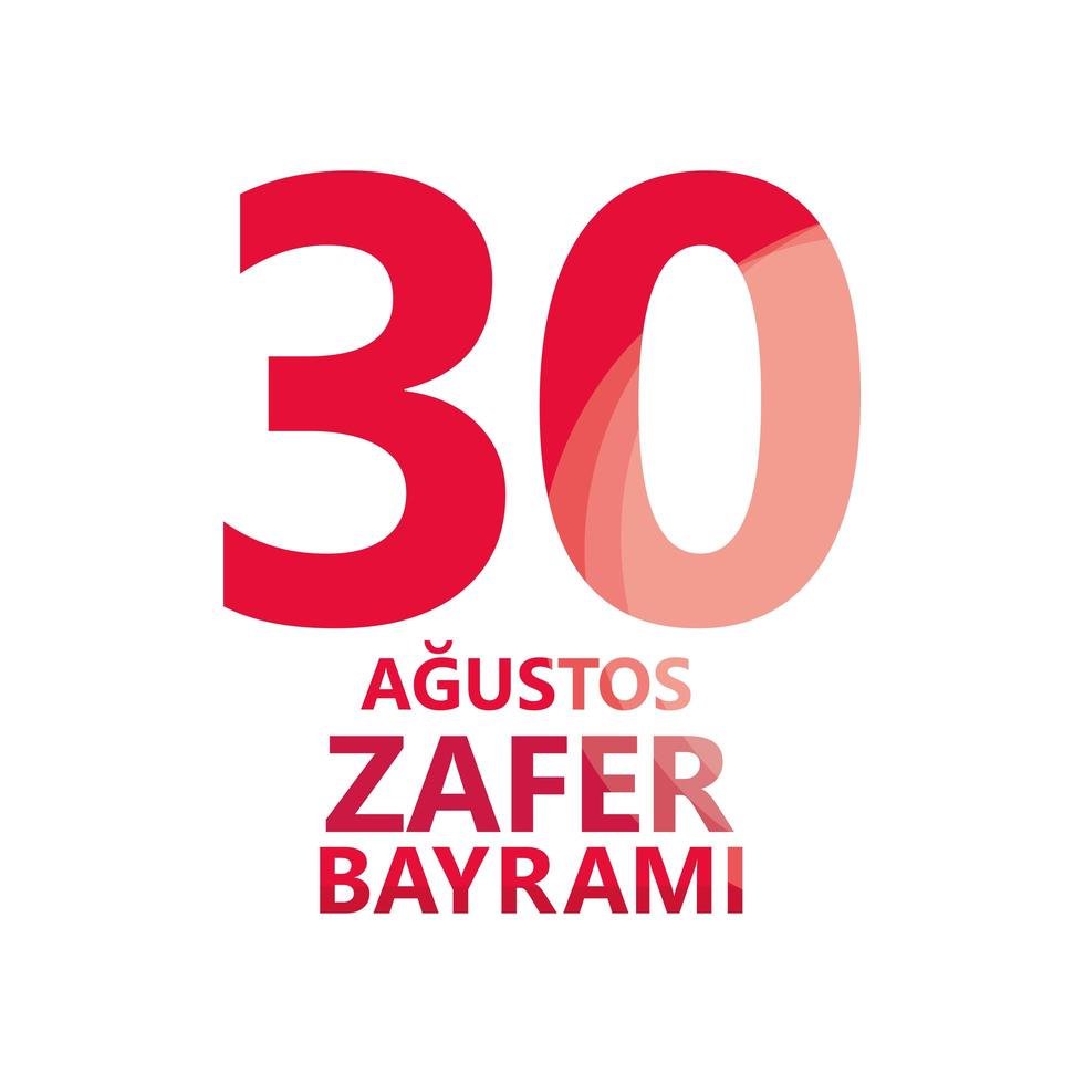 30 août victoire zafer bayrami vecteur