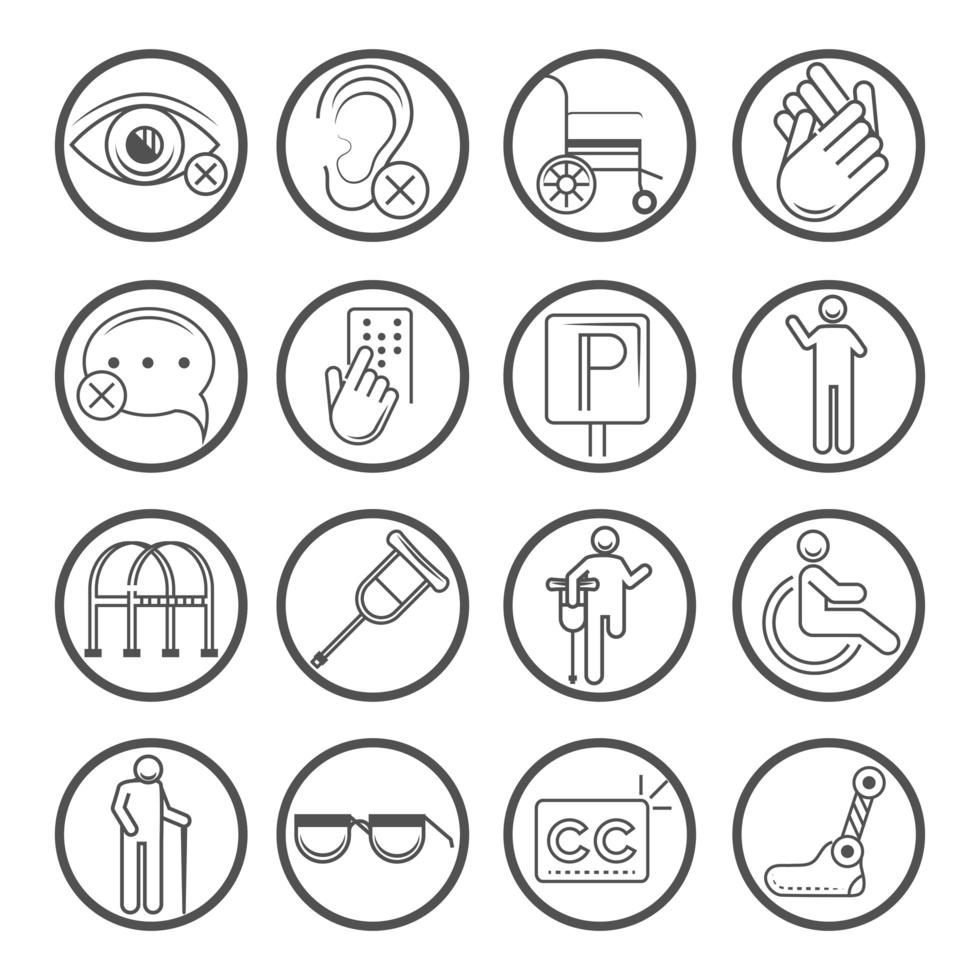 symboles de pictogramme désactivés vecteur