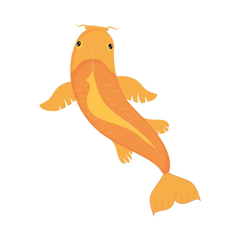 poisson koi de couleur orange vecteur
