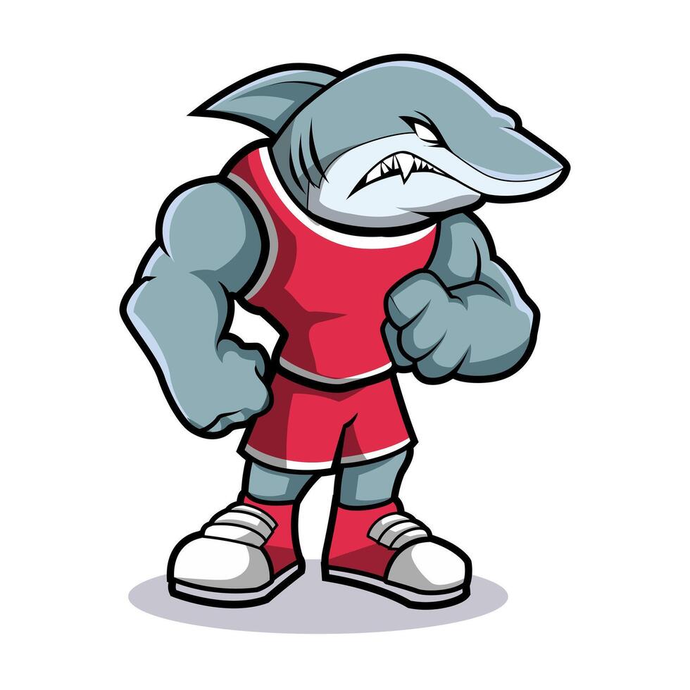 requin mascotte, équipe logo conception isolé vecteur