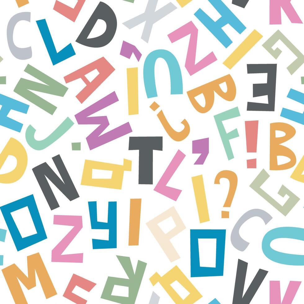 Anglais alphabet Aléatoire Couper en dehors des lettres sans couture modèle vecteur