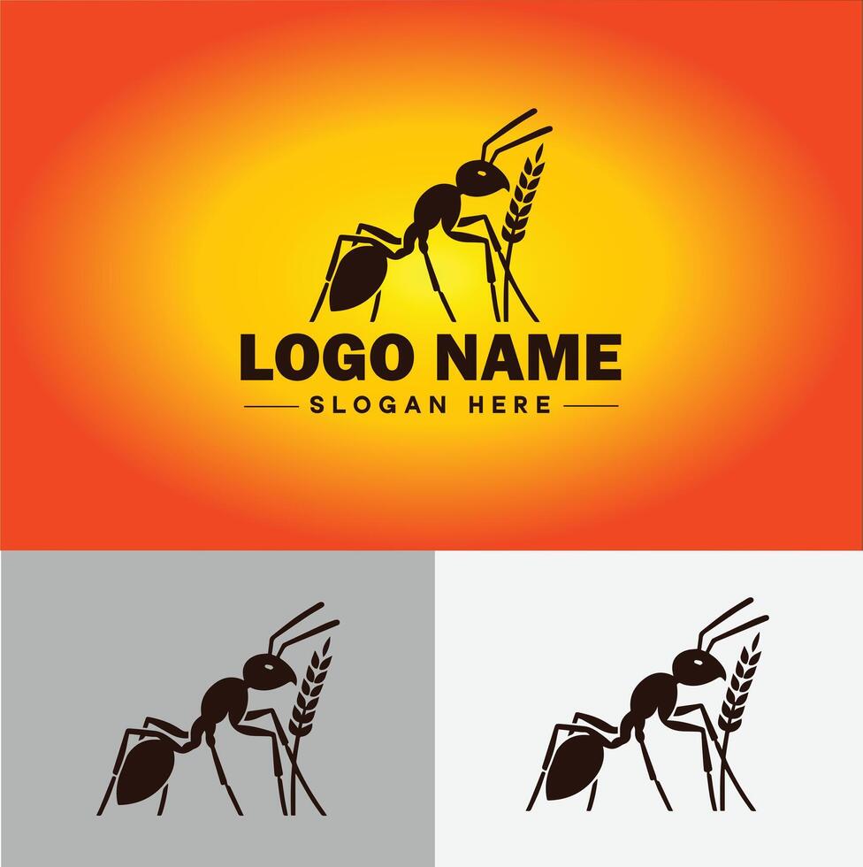 fourmi logo insectes icône entreprise marque affaires fourmi logo modèle modifiable vecteur