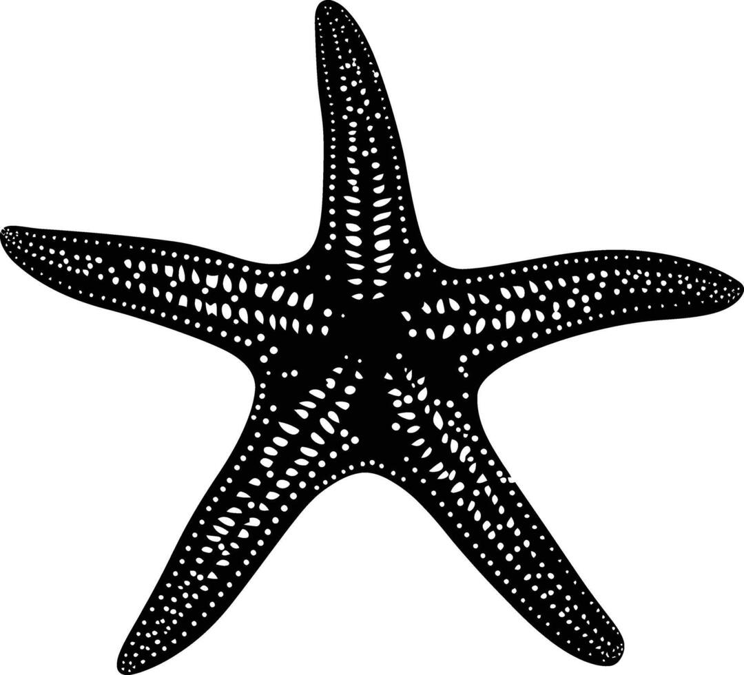 ai généré silhouette étoile de mer noir Couleur seulement vecteur