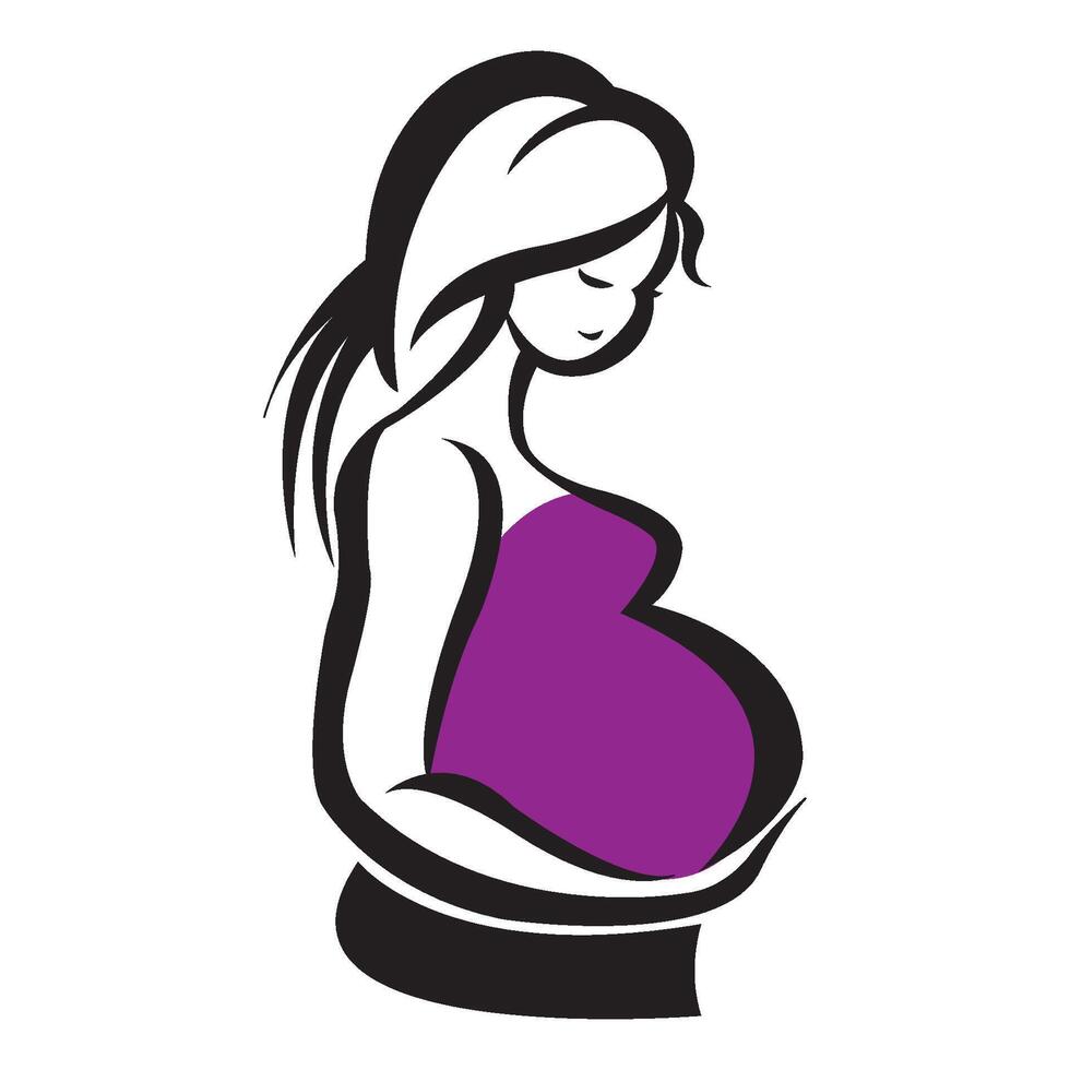 Enceinte mère icône logo vecteur conception modèle