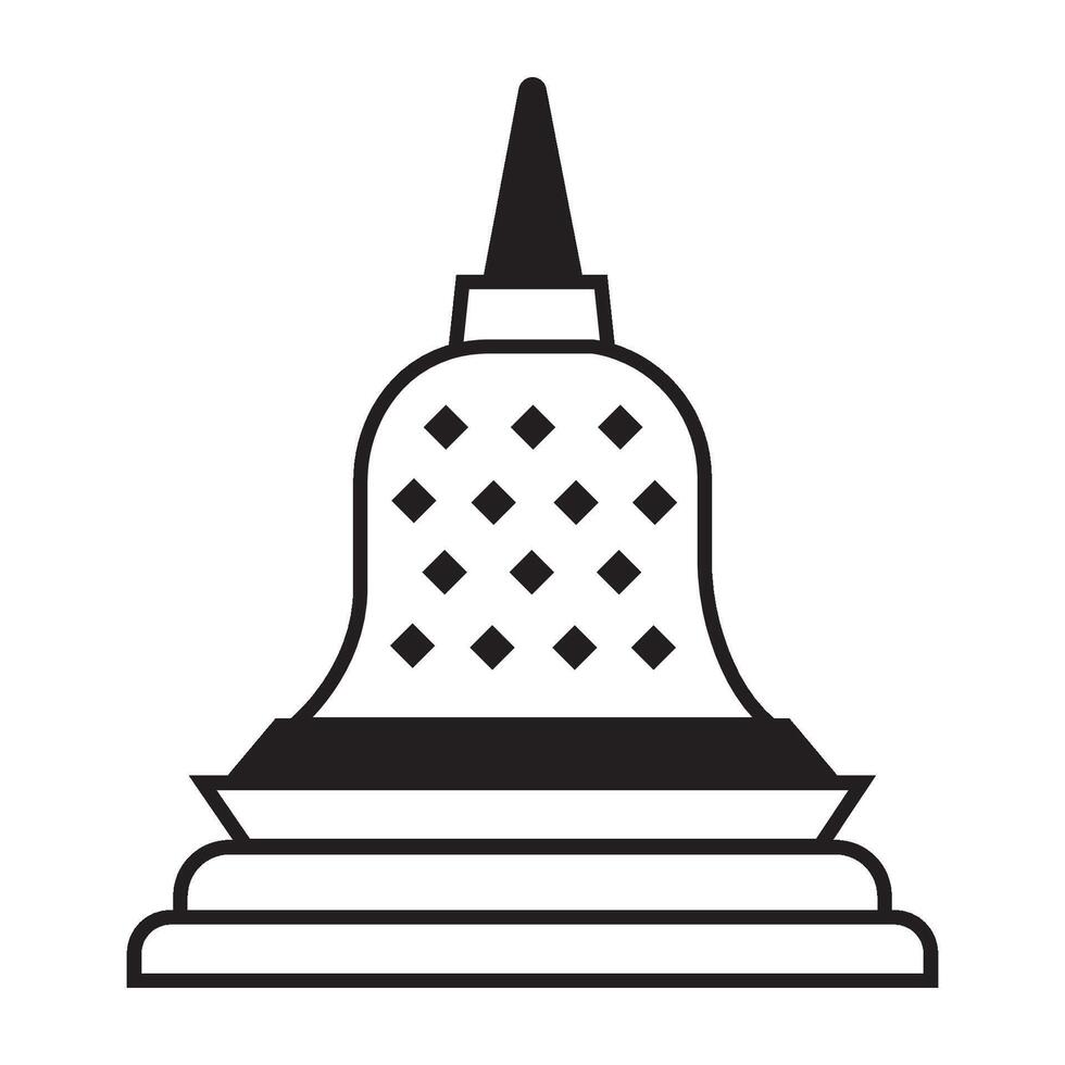 modèle de conception de vecteur de logo d'icône de temple de borobudur