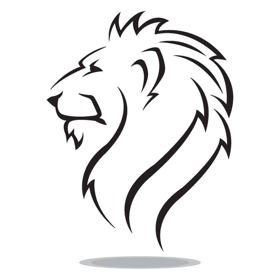 modèle de conception de vecteur de logo icône tête de lion