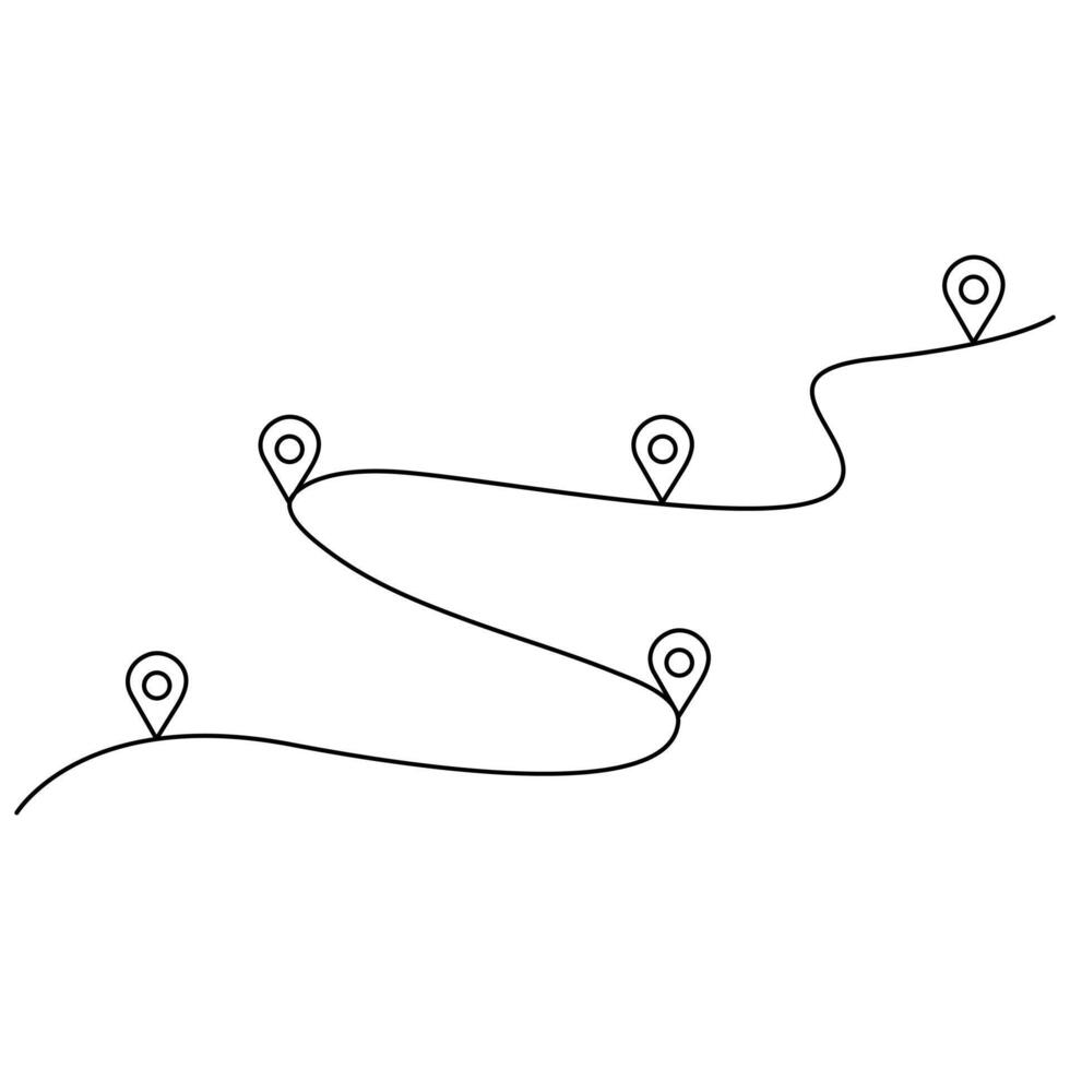 continu un ligne dessin de route Plans et emplacement Icônes contour vecteur art illustration