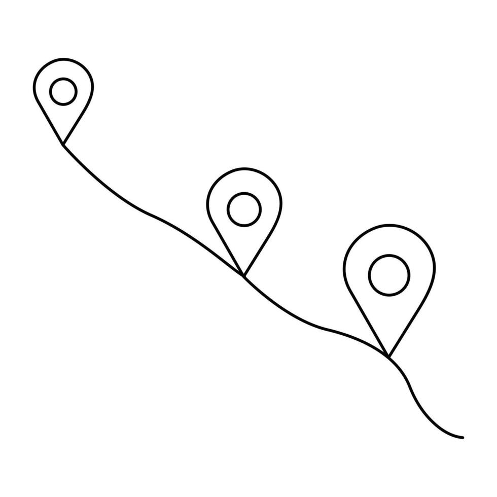 continu un ligne dessin de route Plans et emplacement Icônes contour vecteur art illustration