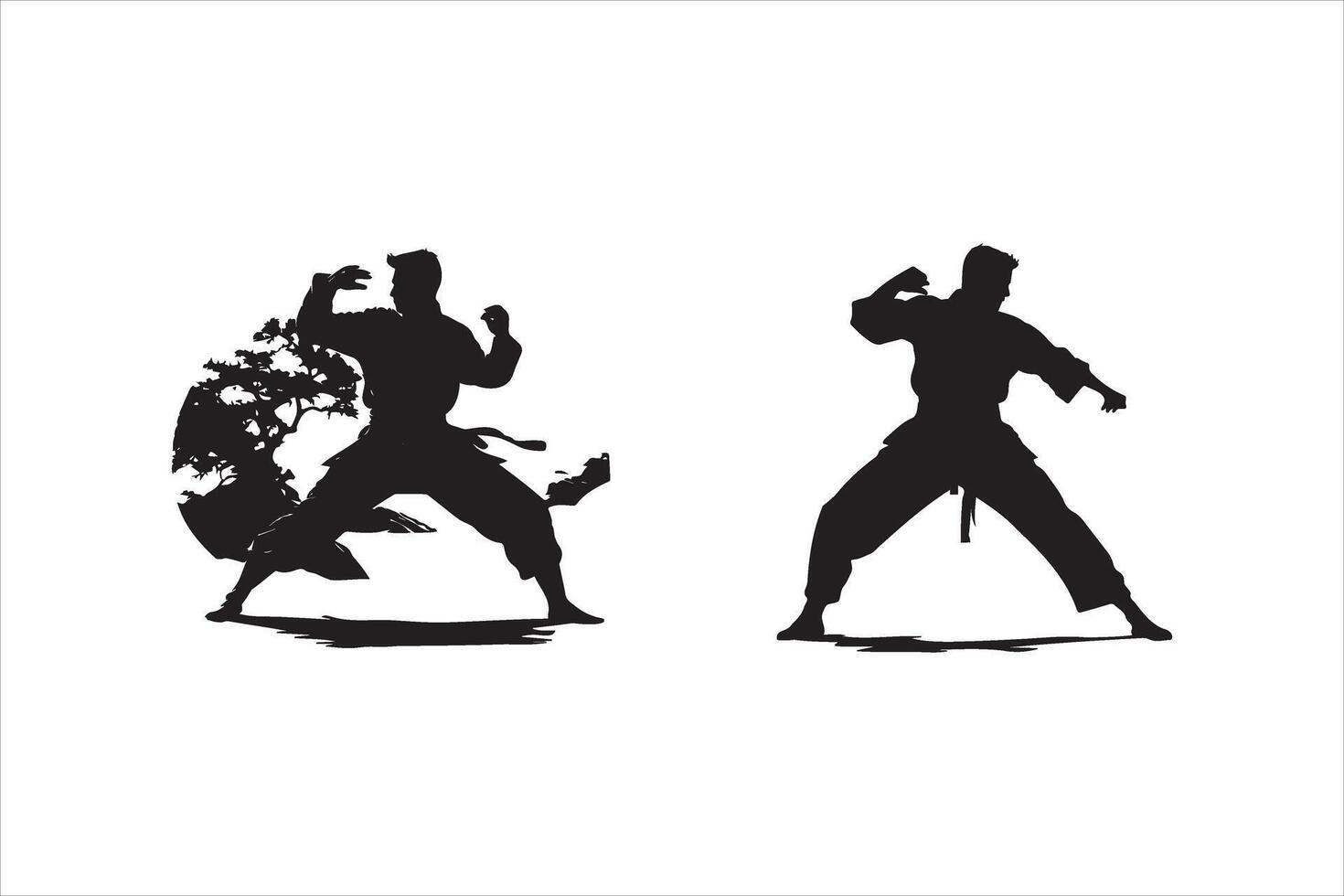 martial art vecteur silhouette noir