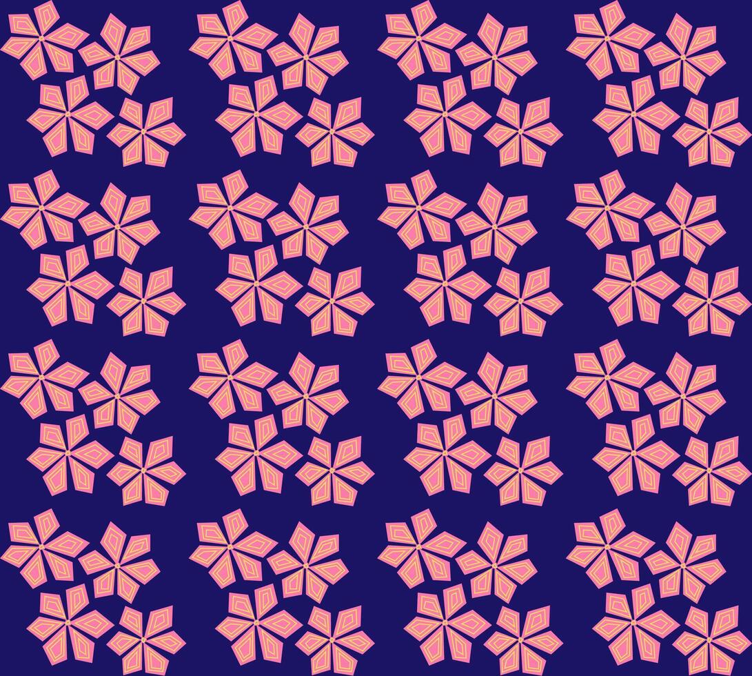 floral abstrait ornement dans rose Couleur sur bleu Contexte vecteur