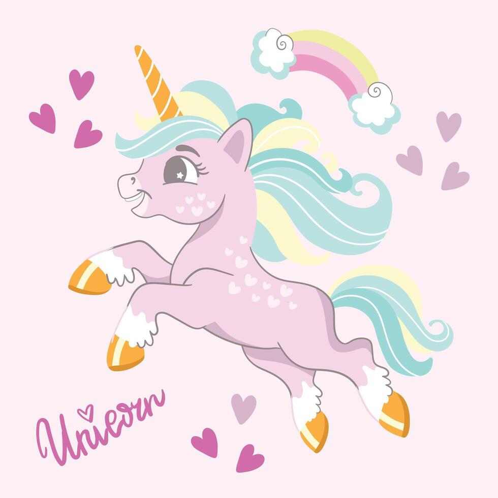 mignonne dessin animé Licorne vecteur illustration