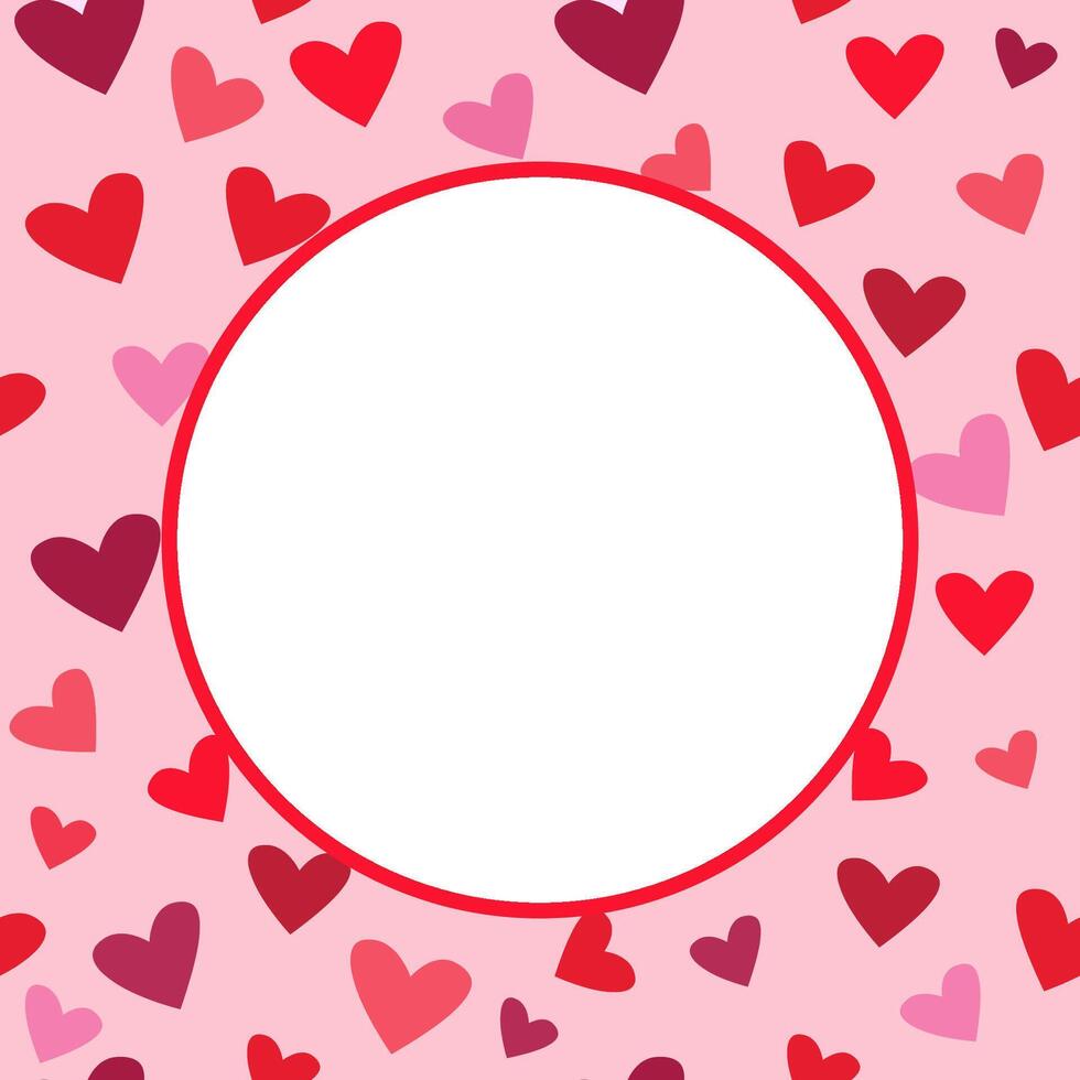rond Cadre avec cœurs. rouge et rose confettis dans le forme de cœurs forme une rond Cadre. il est utilisé comme une conception élément pour la Saint-Valentin journée. Stock illustration vecteur