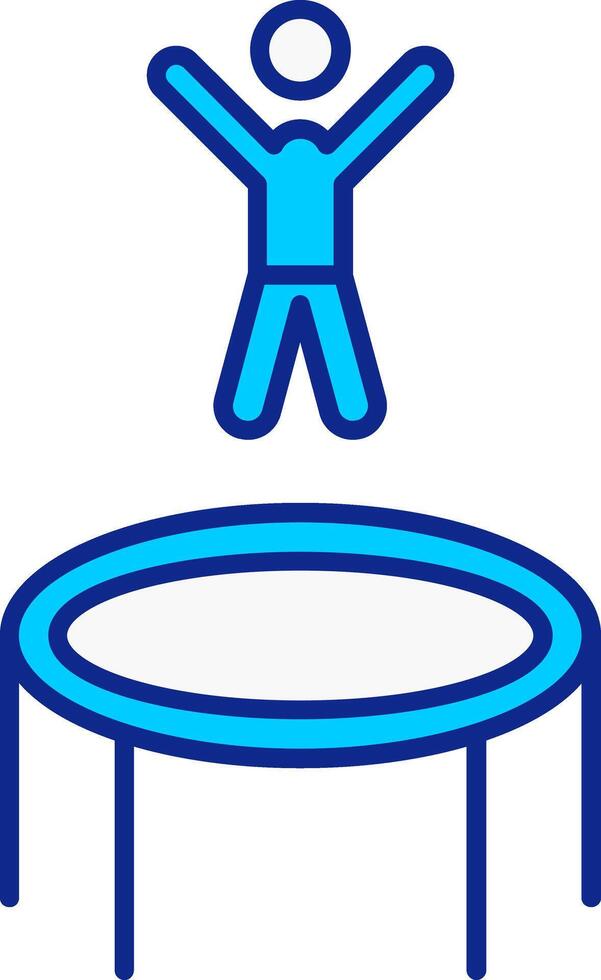 trampoline bleu rempli icône vecteur