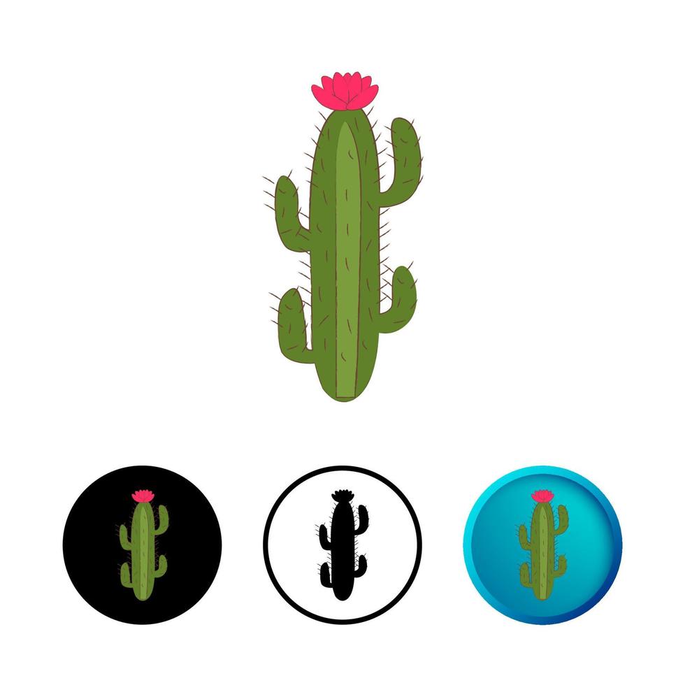 illustration d'icône de cactus abstrait vecteur