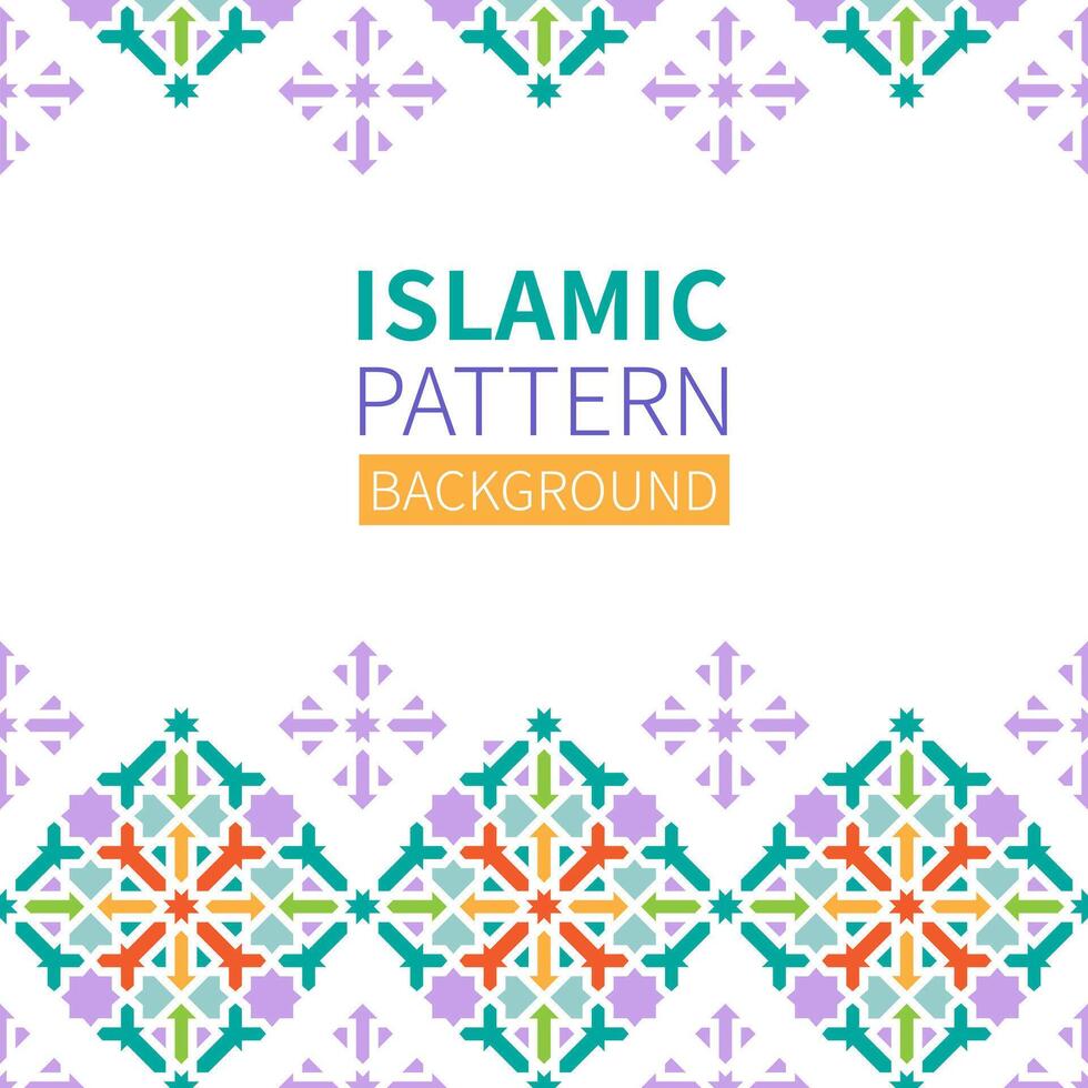 islamique géométrique modèle Contexte. conception bannière pour Ramadan kareem avec copie espace. texture pour salutation, coloré détail de mosaïque. arabe architectural style. vecteur plat illustration.