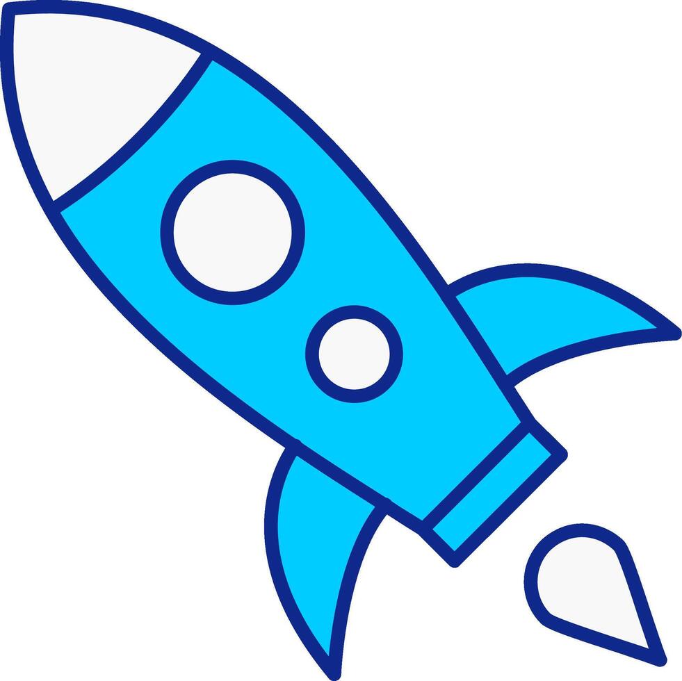 fusée bleu rempli icône vecteur