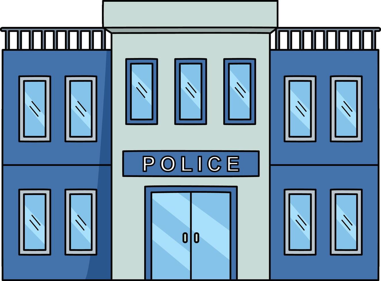 police station dessin animé coloré clipart vecteur