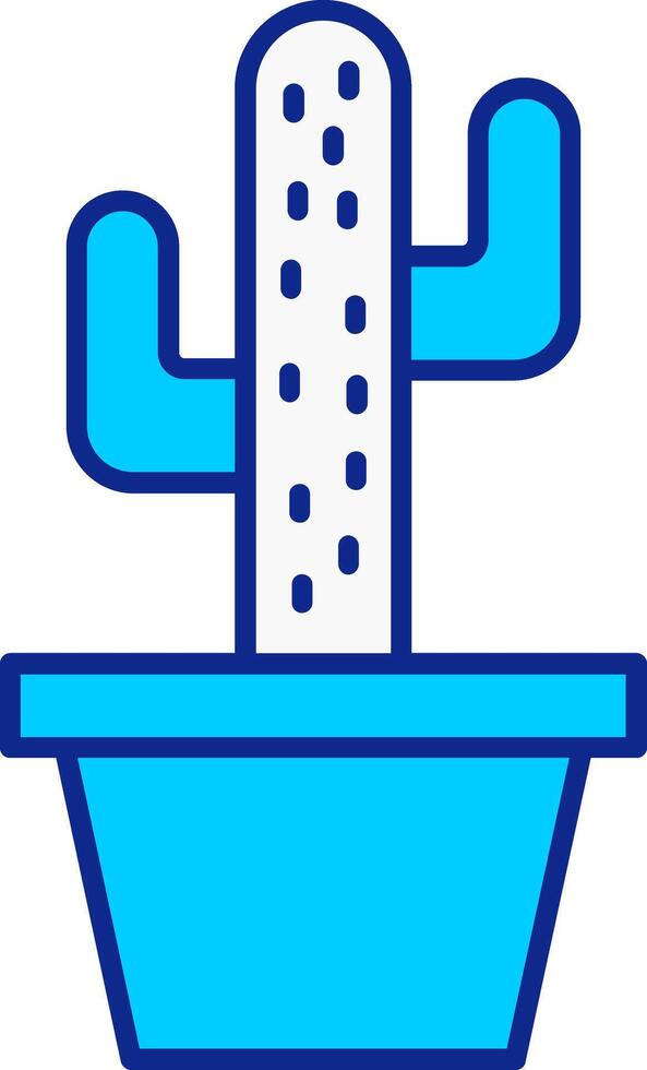 cactus bleu rempli icône vecteur