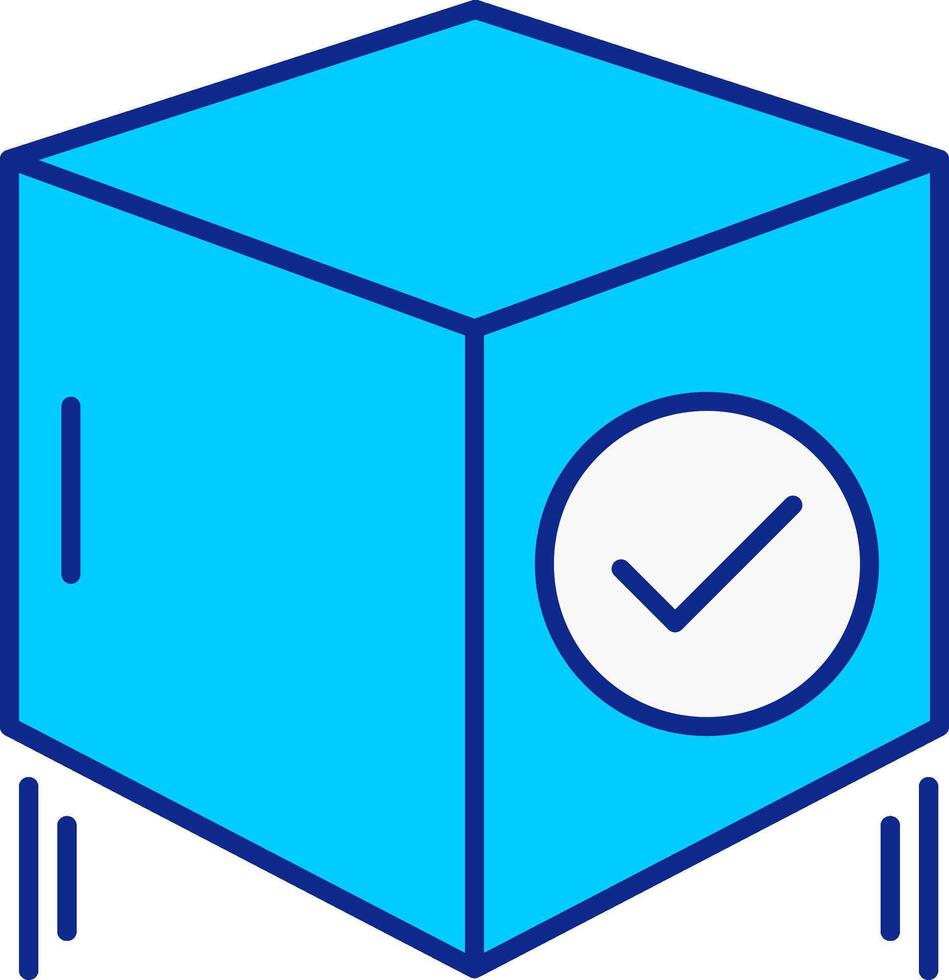 boîte bleu rempli icône vecteur
