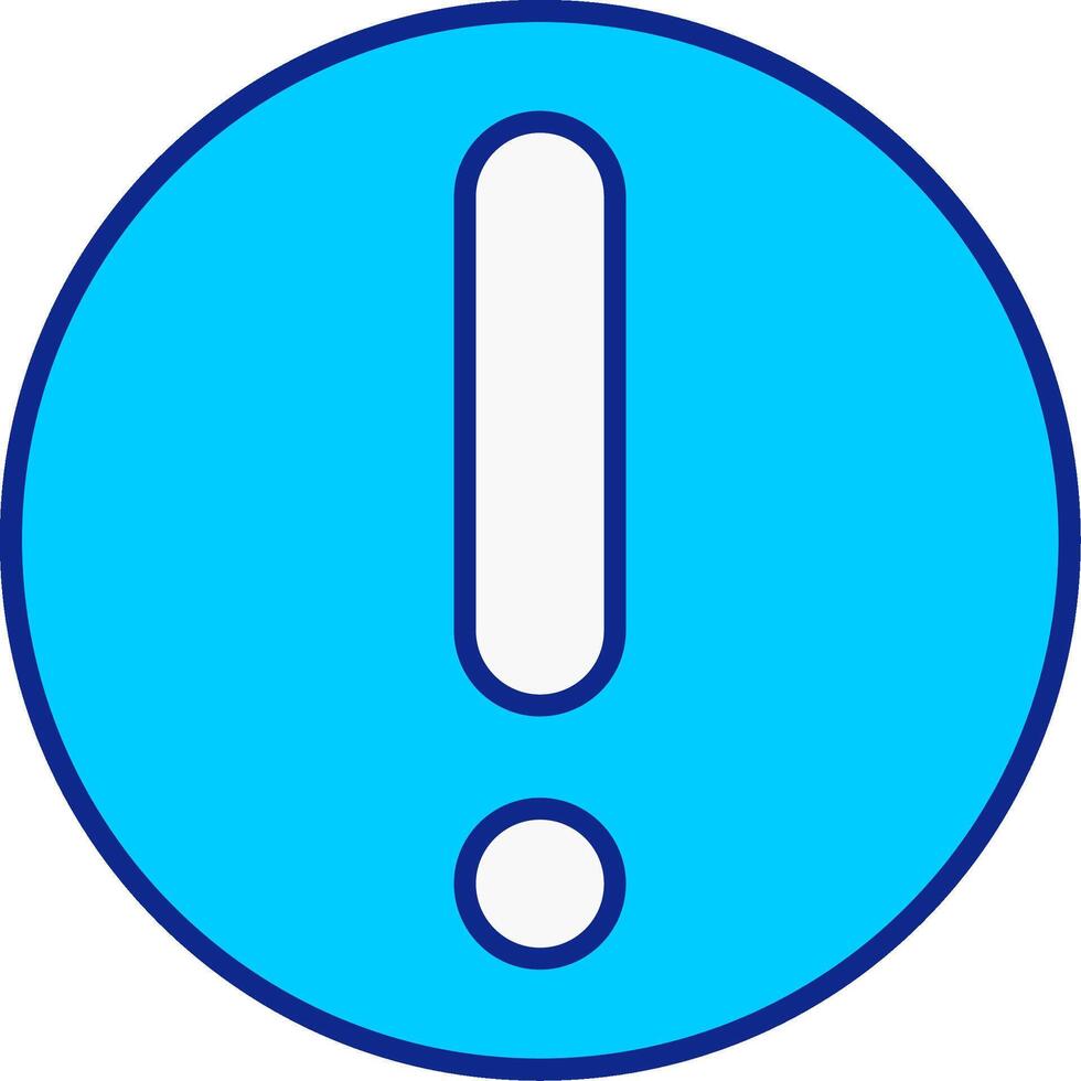 exclamation marque bleu rempli icône vecteur