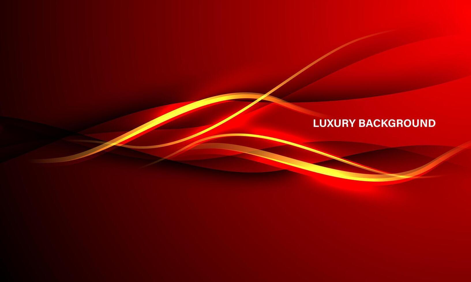 abstrait or lumière courbe luxe sur rouge conception moderne Créatif Contexte vecteur