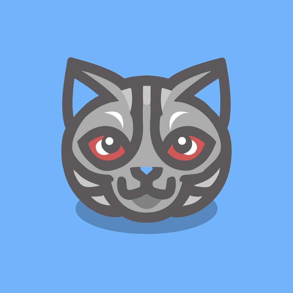 minimaliste et adorable vecteur logo avec une stylisé chat