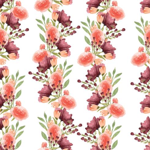 Modèle vintage textile style floral aquarelle luxuriante sans soudure, aquarelle fleurs isolé sur fond blanc. Décor de fleurs design pour carte, faites gagner la date, cartes d&#39;invitation de mariage, affiches, bannières. vecteur