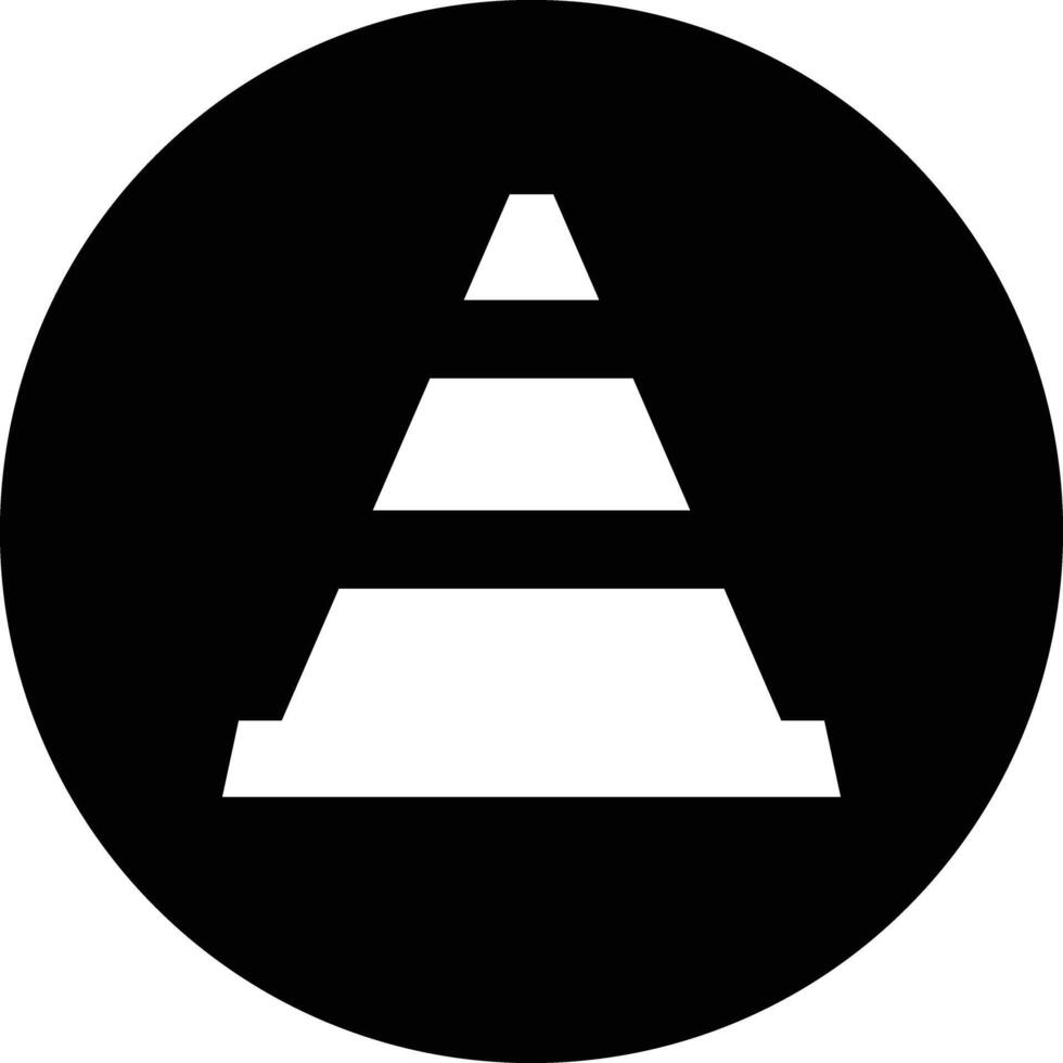circulation cône icône cercle isolé sur blanc Contexte . vecteur illustration