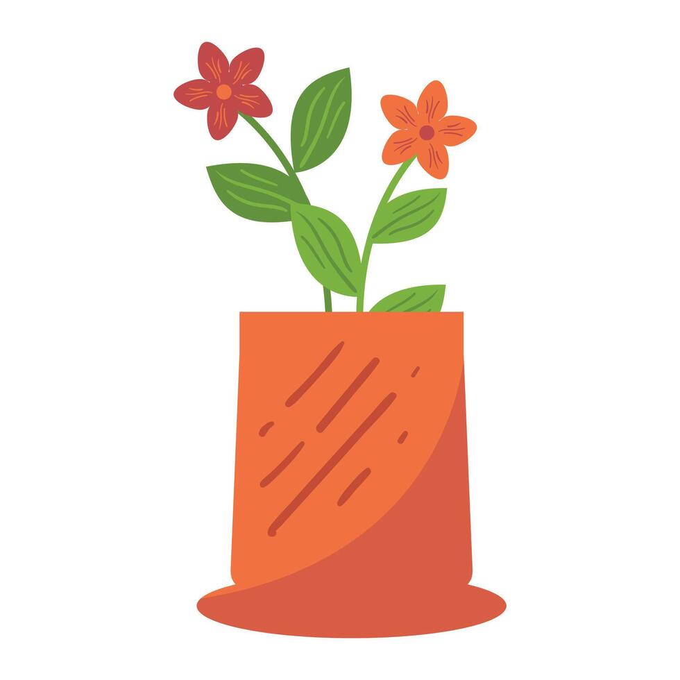 mignonne illustration les plantes dans des pots vecteur